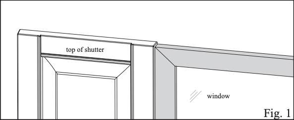 diagram of top of shutter installed next to window