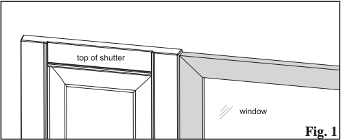 diagram of top of installed shutter