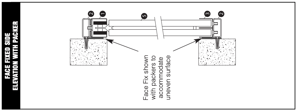 diagram of face fixed side elevation with packer