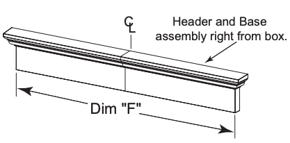 diagram of window header with header and base assembly right from box