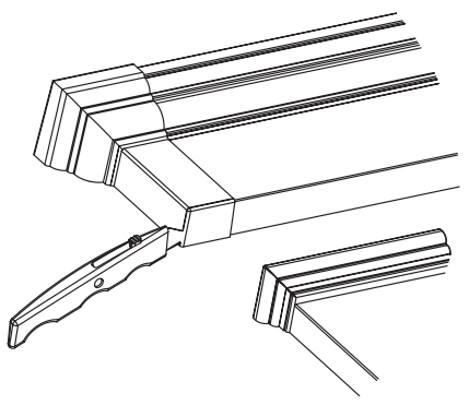 diagram of stanley knife next to bottom of door header
