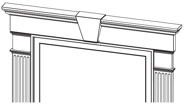 diagram of installed door header with added keystone fitting