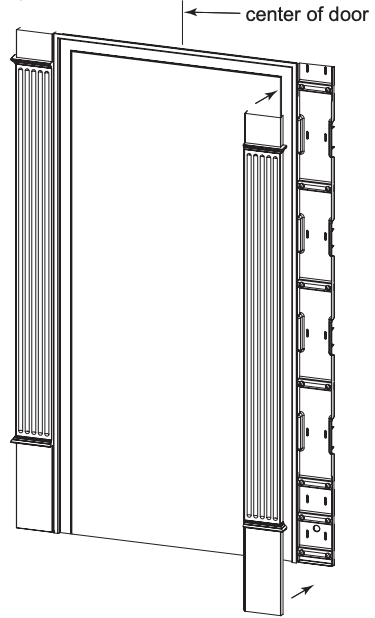 diagram of door with one piaster installed on left side