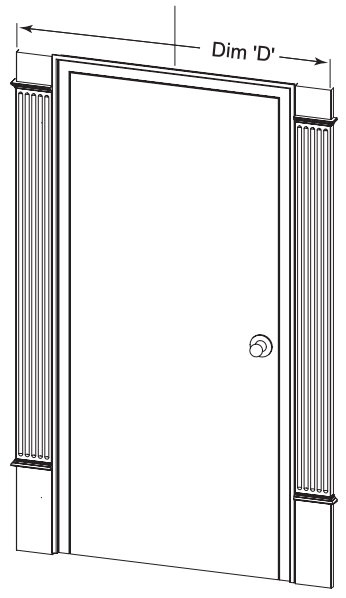 diagram of two installed door pilasters