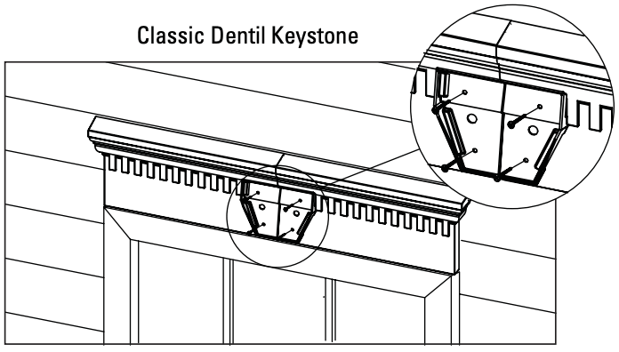 diagram of classic dentil keystone