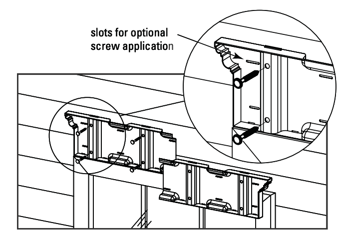 diagram showing slots for optional screws application on window header
