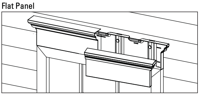 diagram of flat panel style window header being installed