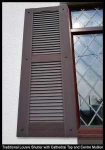 Traditional Louvre Shutters in Brown