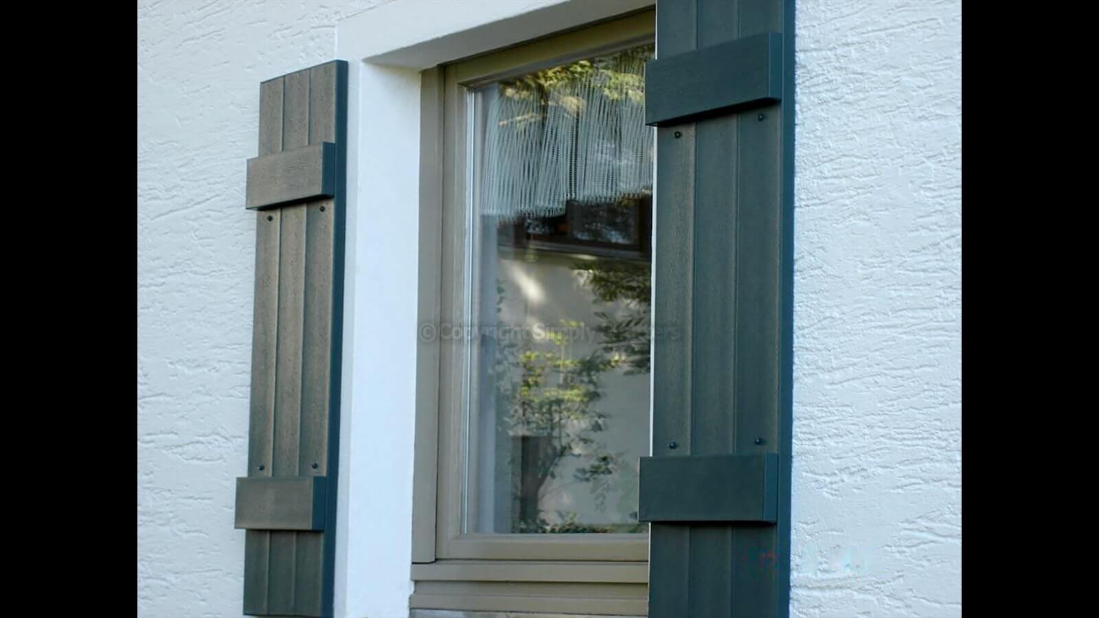 Board & Batten Joined Decorative Window Shutters