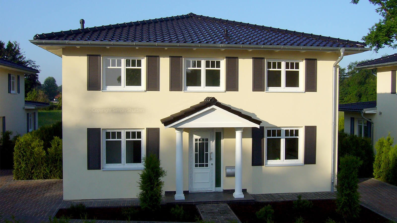 Custom Traditional Louvre Decorative Exterior Window Shutters Simply Shutters