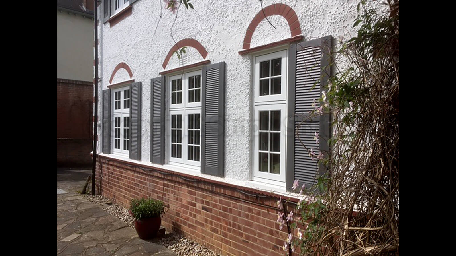Custom Traditional Louvre Decorative Exterior Window Shutters Simply Shutters