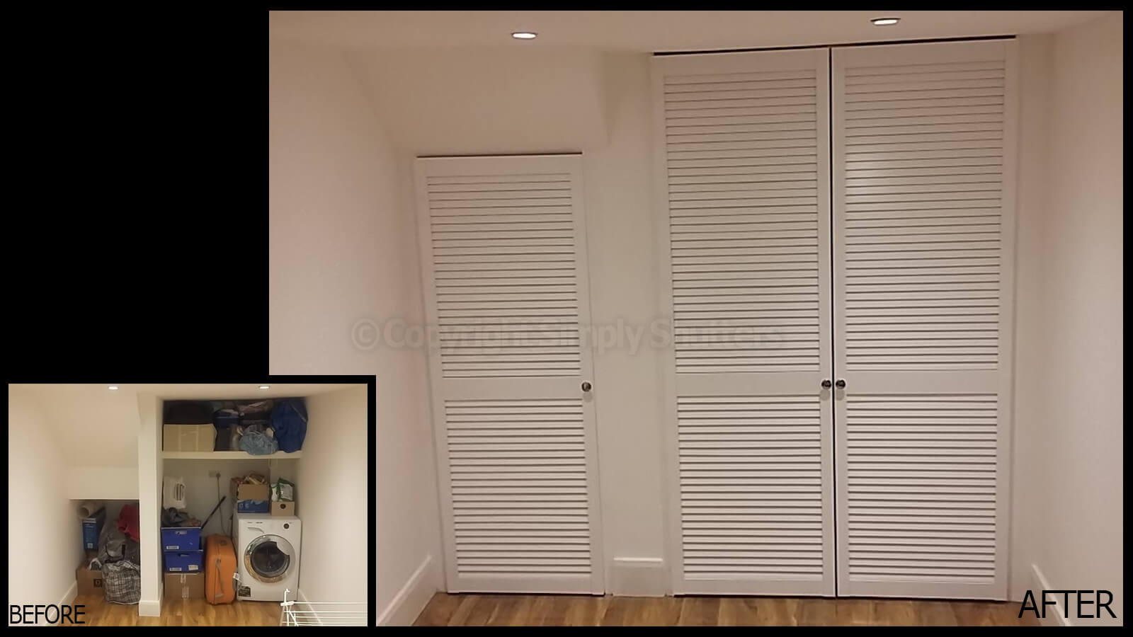 Wooden louvre doors in white