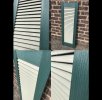 Traditional Louvre shutters | Pine Green Frame - Sage Green Louvres