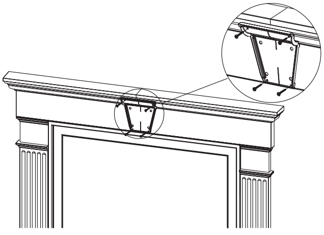 diagram of close up of keystone area on door header