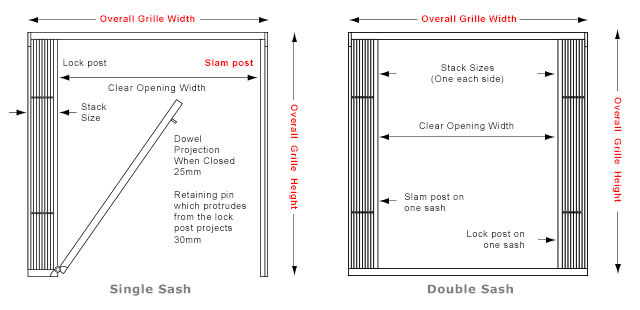 Measuring up for a single sash Citadel Security Grille. Shown with folding track
