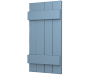 The Hadleigh -  Closed Board Decorative Faux Wood Shutters With Horizontal Cross Battens