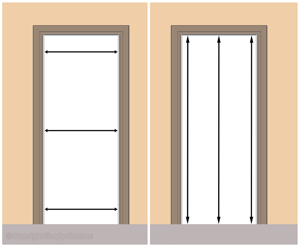 Diagram of door frames with height and width measurements