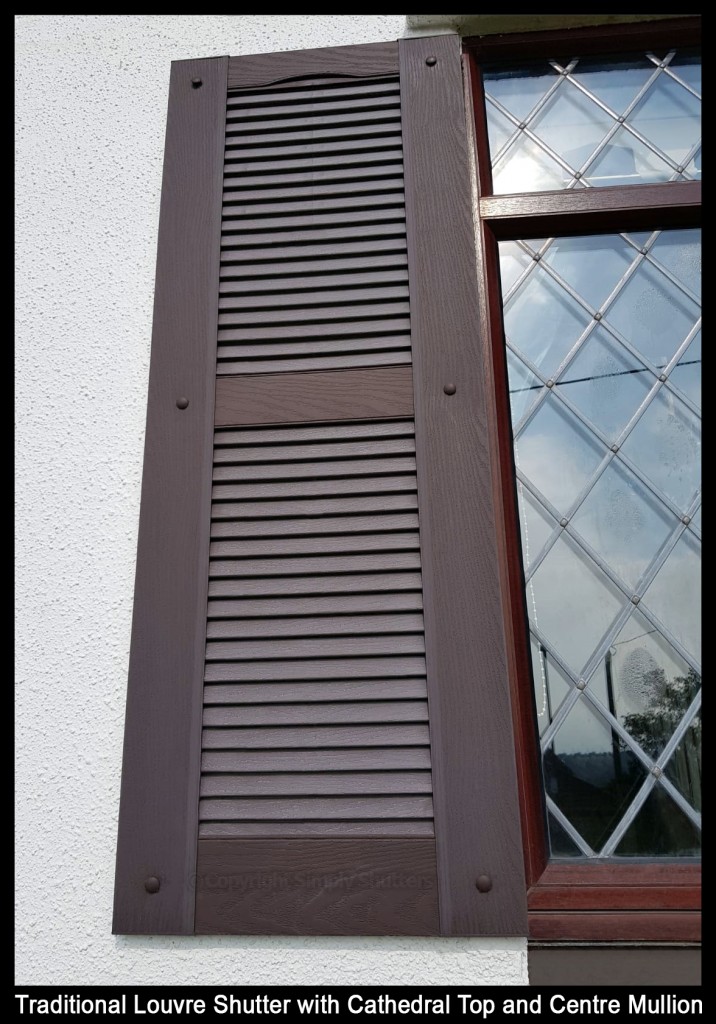 Traditional Louvre Shutters in Brown