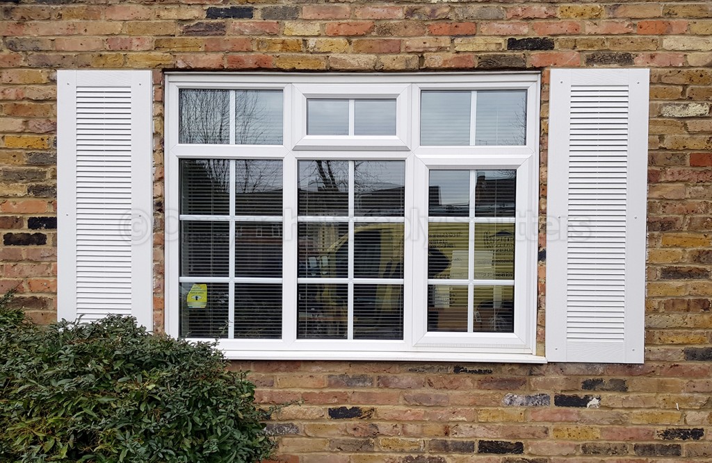 Traditional Louvre Shutters in White