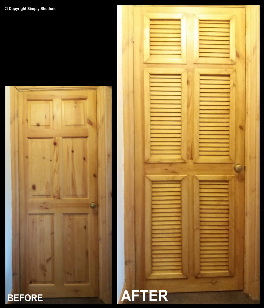before and after modified internal door