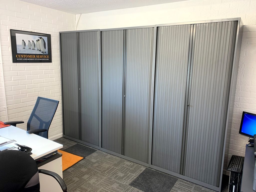 grey tambour storage units 